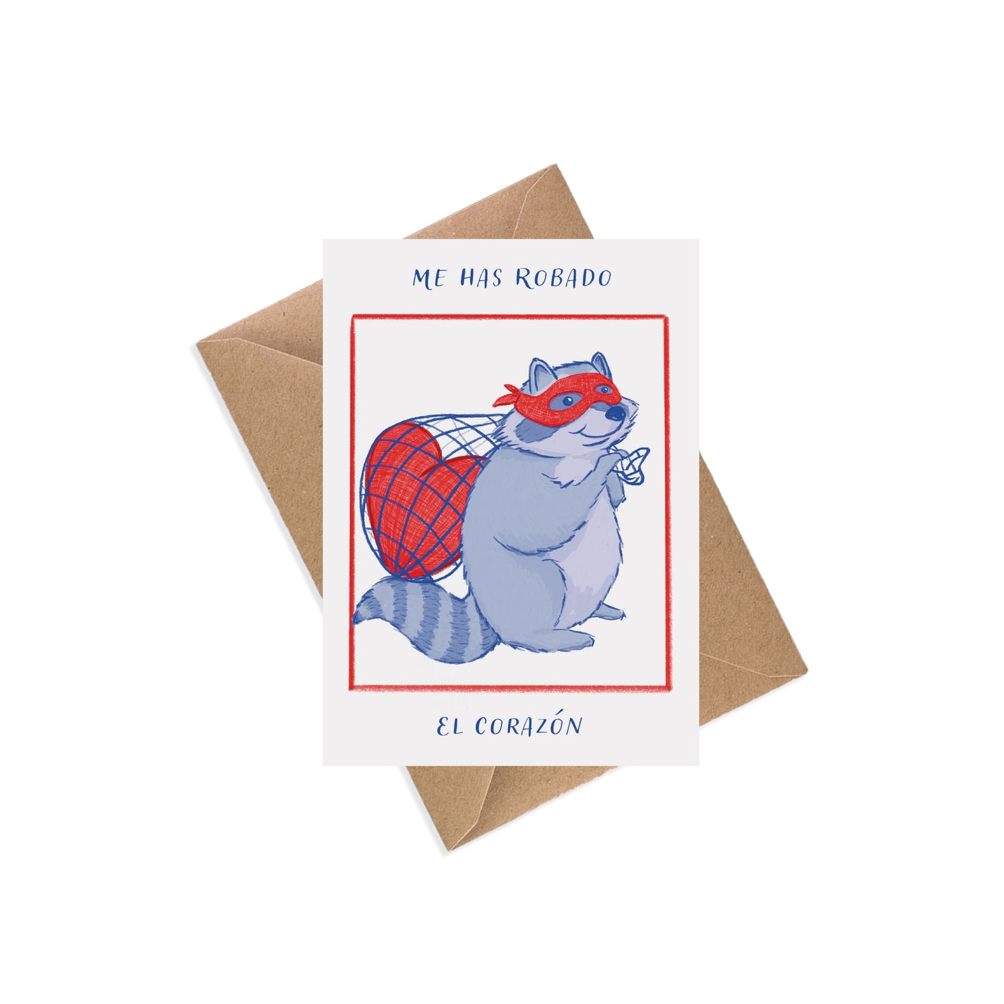 Tarjeta de Amor Mapache Ladrón de Corazón