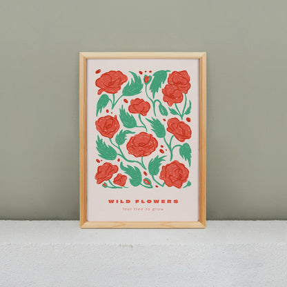 Póster Flores Silvestres Amapolas