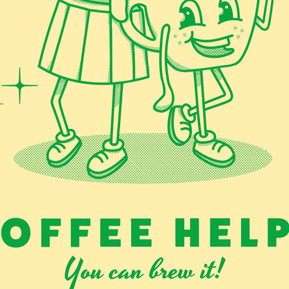 Póster Café Retro Verde