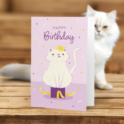 Tarjeta Gato Gordo Cumpleaños