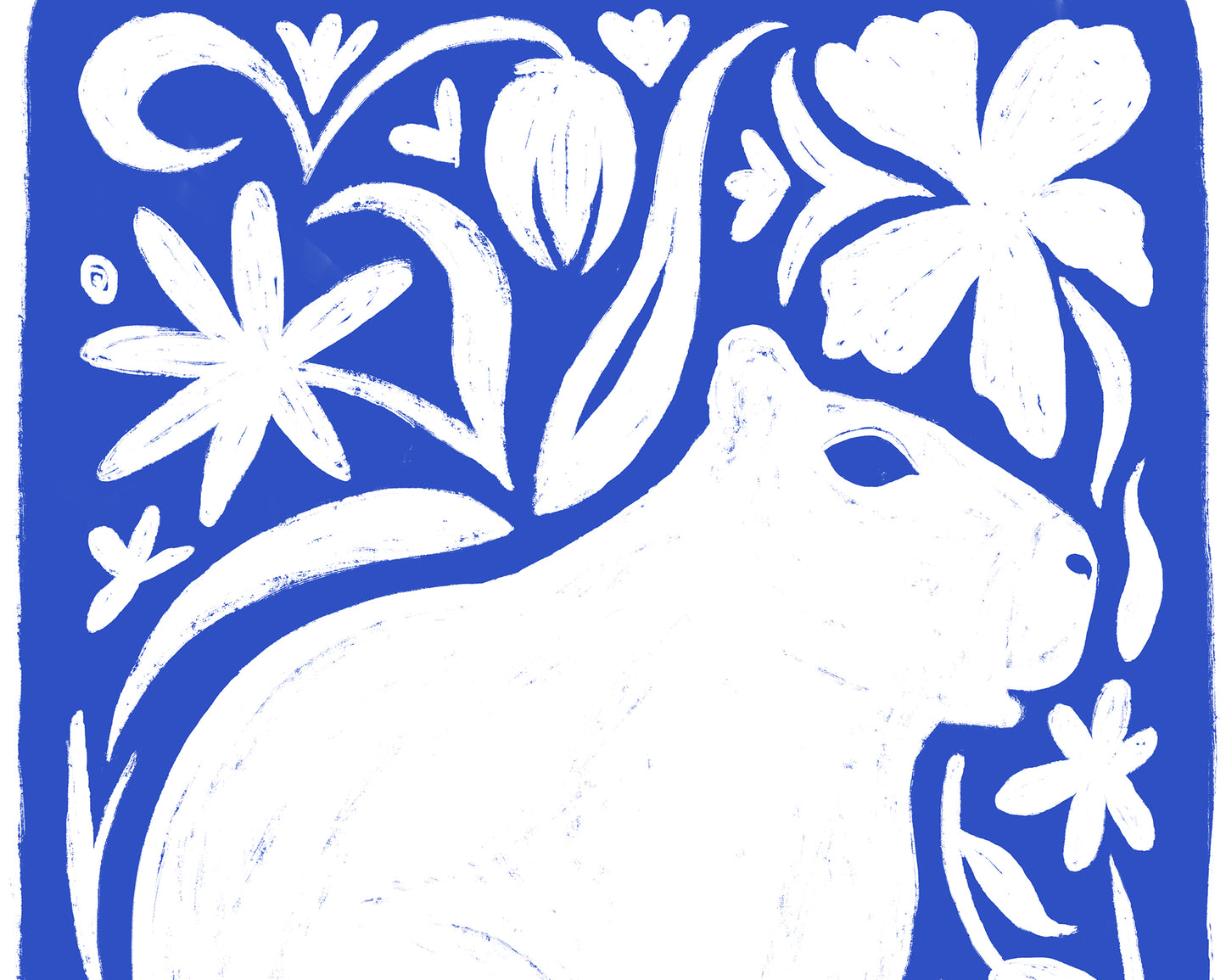 Póster Capibara Azul – Ilustración Tierna y Moderna
