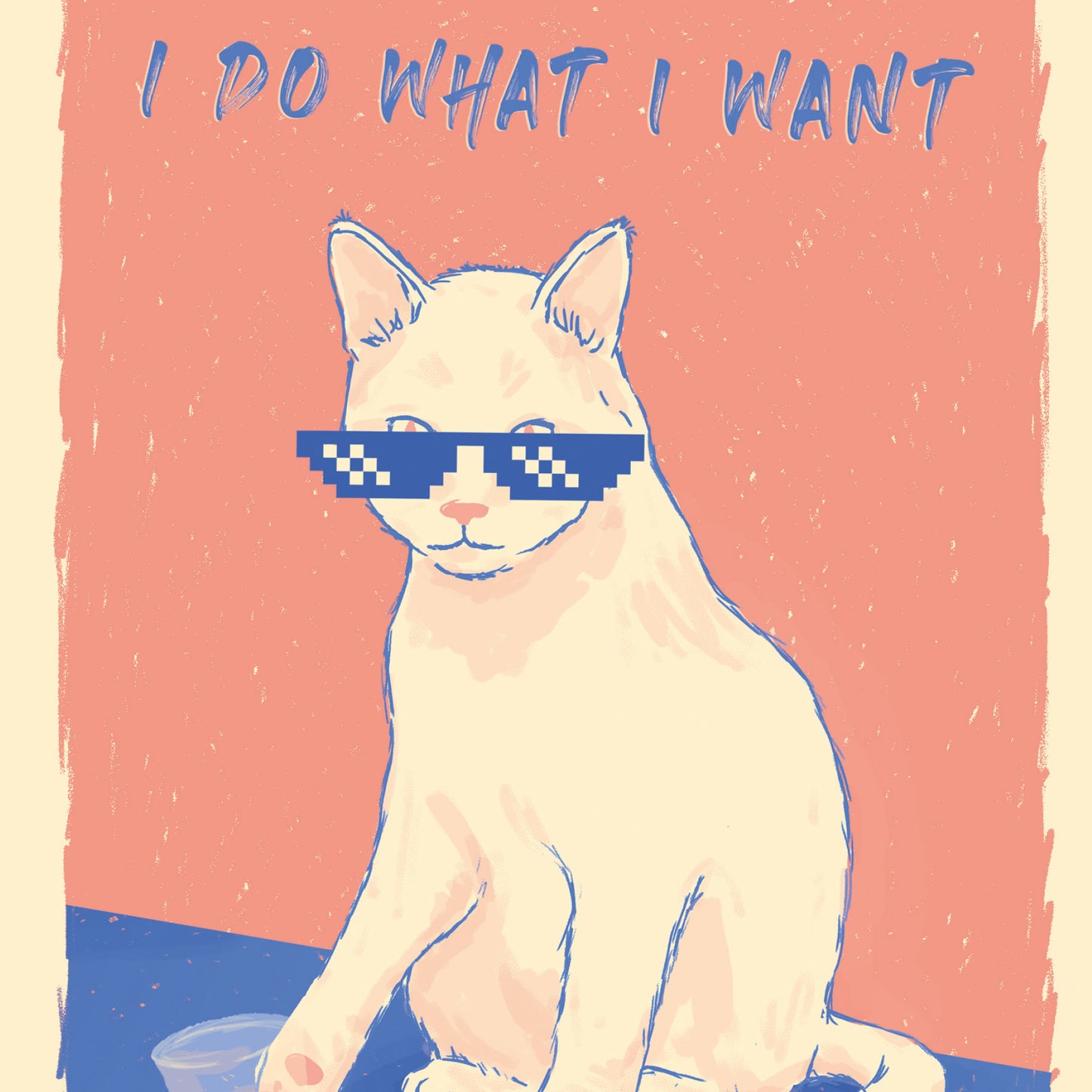 Póster Gato Gángster – Ilustración humor gatos