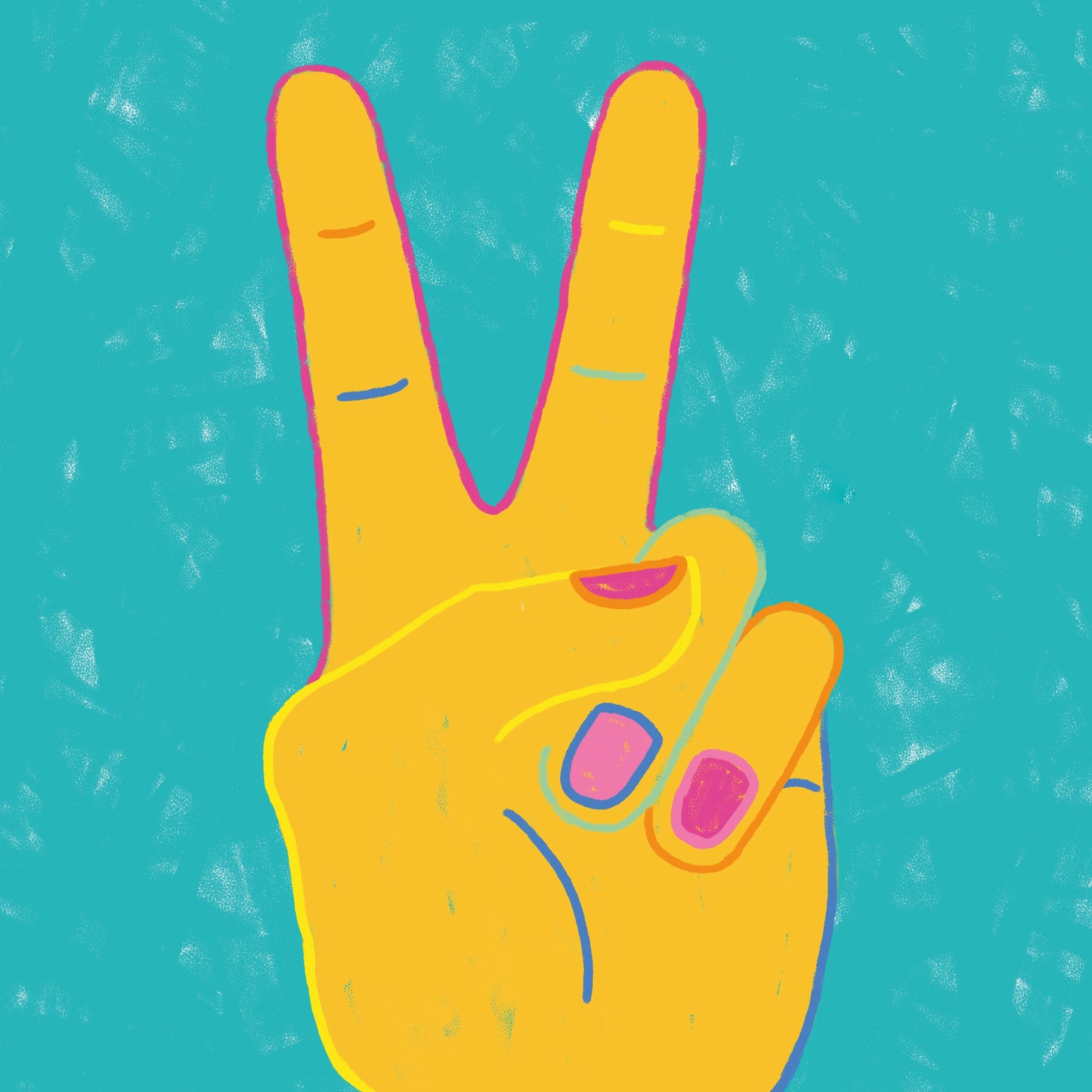 Póster Símbolo de la Paz | Lámina Mano Paz Moderno | Decoración de Pared Positiva