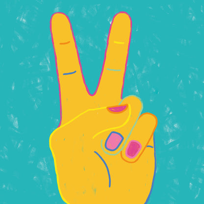 Póster Símbolo de la Paz | Lámina Mano Paz Moderno | Decoración de Pared Positiva