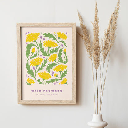 Póster Flores Silvestres Amarillas