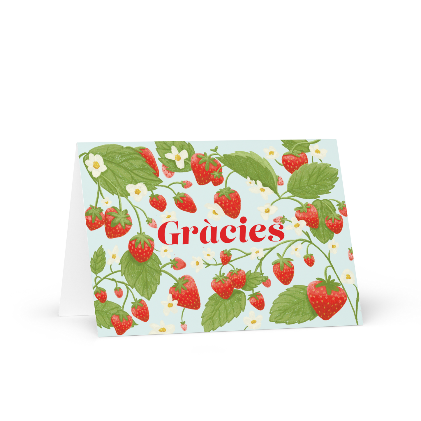 Tarjeta agradecimiento de fresas