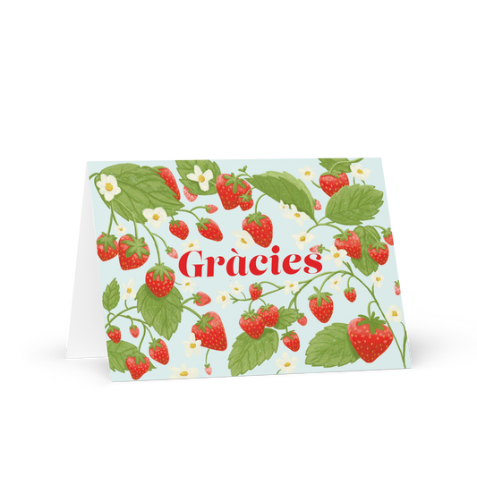 Tarjeta agradecimiento de fresas