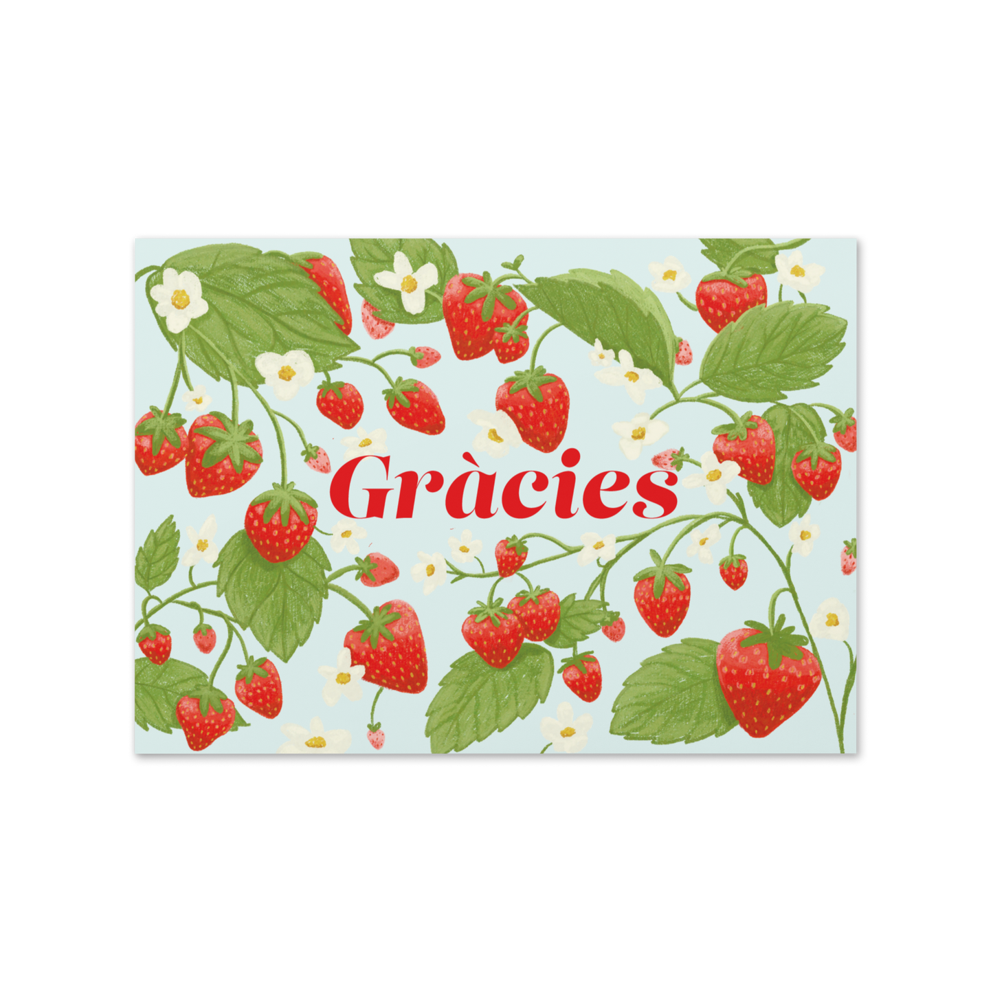 Tarjeta agradecimiento de fresas