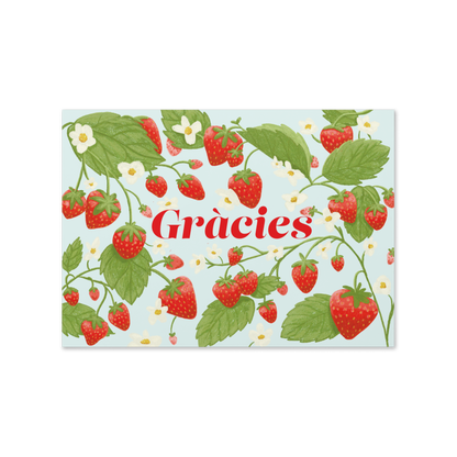Tarjeta agradecimiento de fresas
