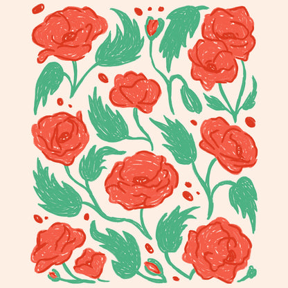 Póster Flores Silvestres Amapolas