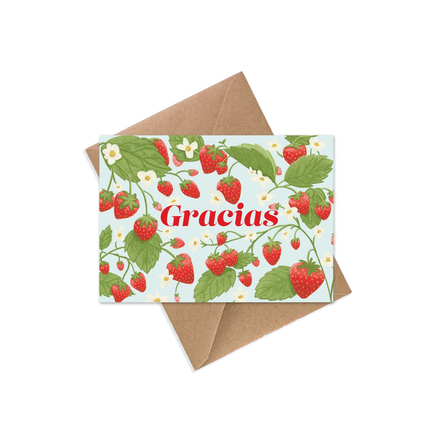 Tarjeta agradecimiento de fresas