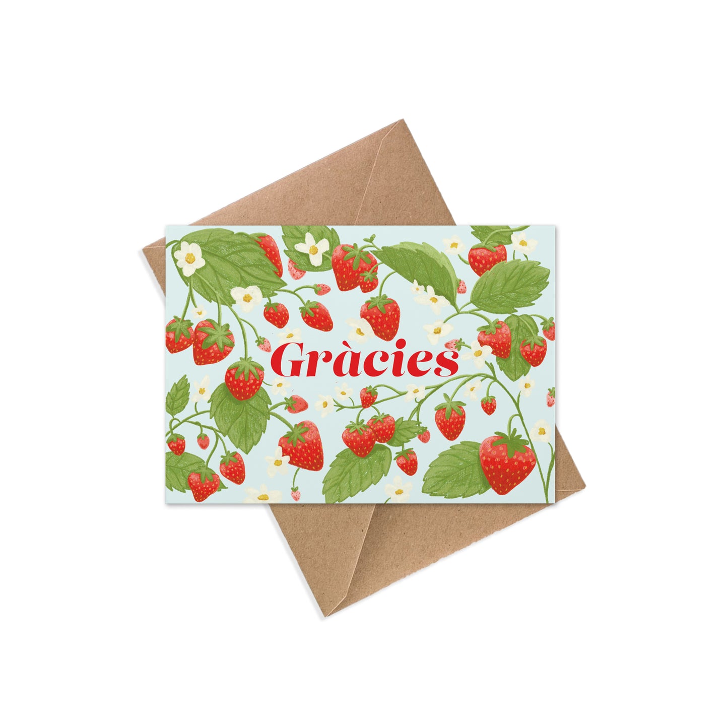Tarjeta agradecimiento de fresas
